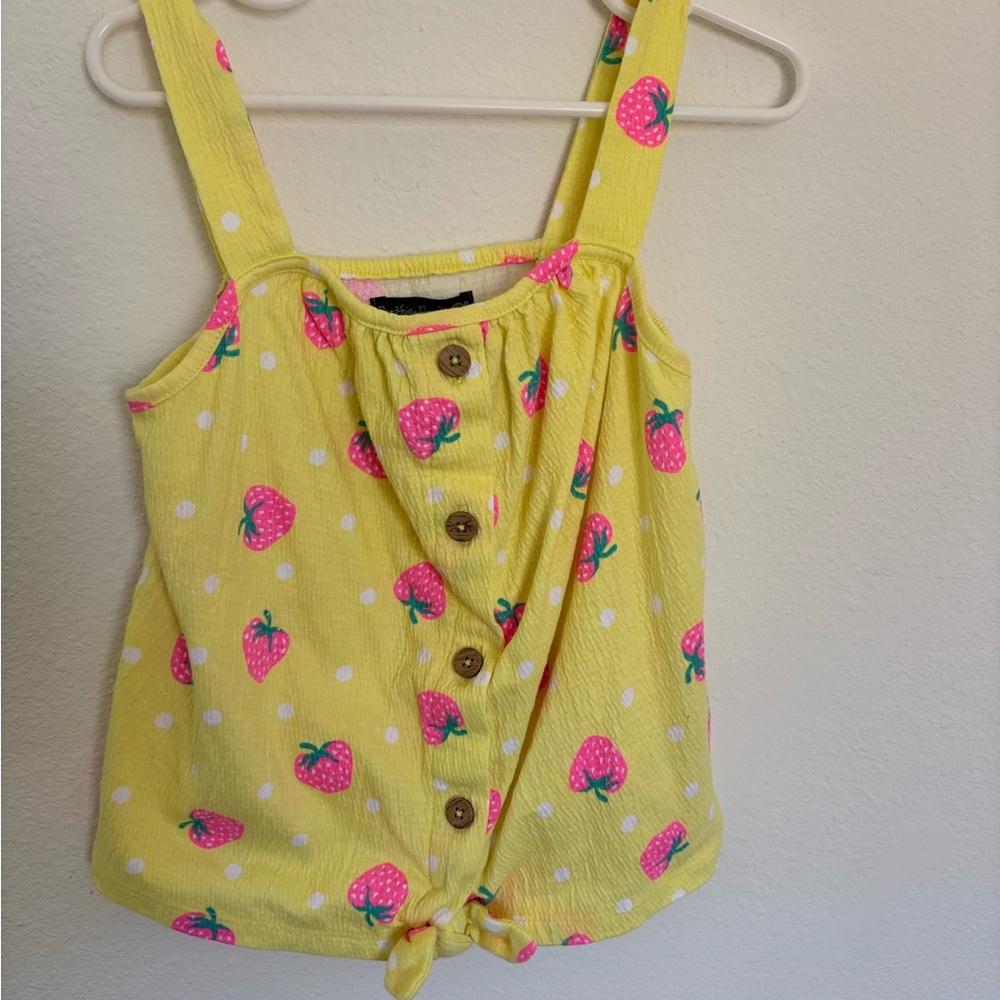 Cynthia Rowley Yellow Kids Camisole with Strawberry Print